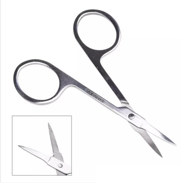 

makeup eyebrow scissor with sharp head stainless steel women brow beauty make-up tool slightly curved manicure cuticle cutting
