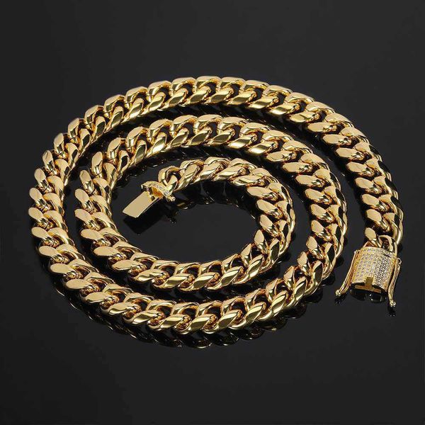 

wholesale hip hop gold filled cuban chain link iced prong necklace stainless steel jewelry, Silver
