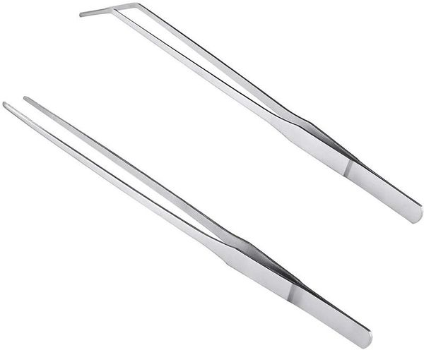 

long feeding tongs aquarium tweezers stainless steel straight aqua scaping curved tweezers for fish tank aquatic plants