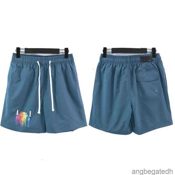 

2023 new summer designer men's shorts amis short knee length loose letter print graffiti women's casual sports shortseb7, White;black