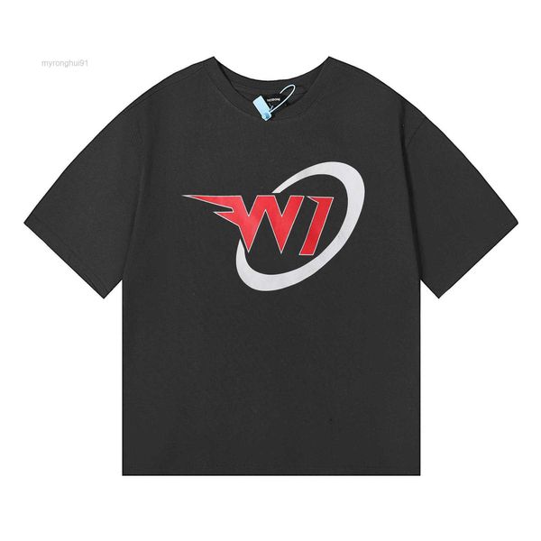 

men's t-shirts 2023ss we11done t-shirt men women rivet letter printing short sleeve fashion couple casual tshirts o-neck tee 7 vs3g, White;black