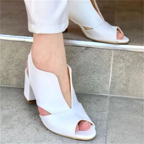 

high heels women sandals 2023 summer new fashion fish mouth high heel female shoes 34-43 breathable easy off elegant sandals, Black