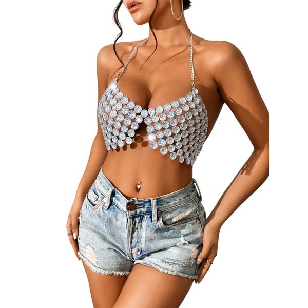 

summer crystal rhinestones body jewelry fashion bikini chain gemstones underwear bra designs beaches body chains, White