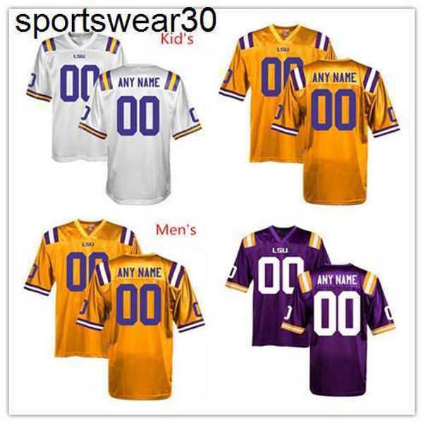 

custom lsu tigers college football jersey personalized gold white purple double stitched jerseys any name number-factory outlet, Black;red