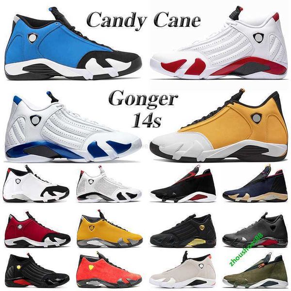 

14 14s men basketball shoes gonger candy cane thunder gym red hyper blue university trainers sports sneakers