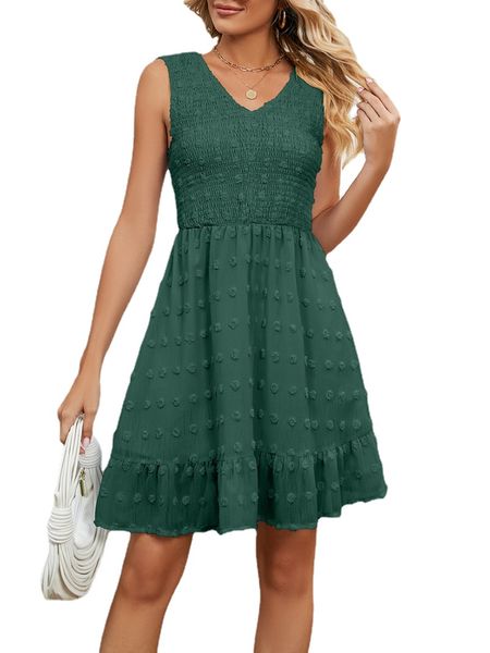 

women sleeveless v neck solid jacquard chiffon medium dress., Black;gray