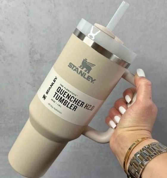 

h2.0 stanley logo 2nd 40oz stainless steel tumbler with handle lid straw big beer mug water bottle outdoor camping cup vacuum insulated drin