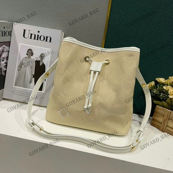 

designer by the pool womens bag summer raffia-like cotton neonoe mm bucket bag designer purse beach crossbody neo noe embroidered shoulder b