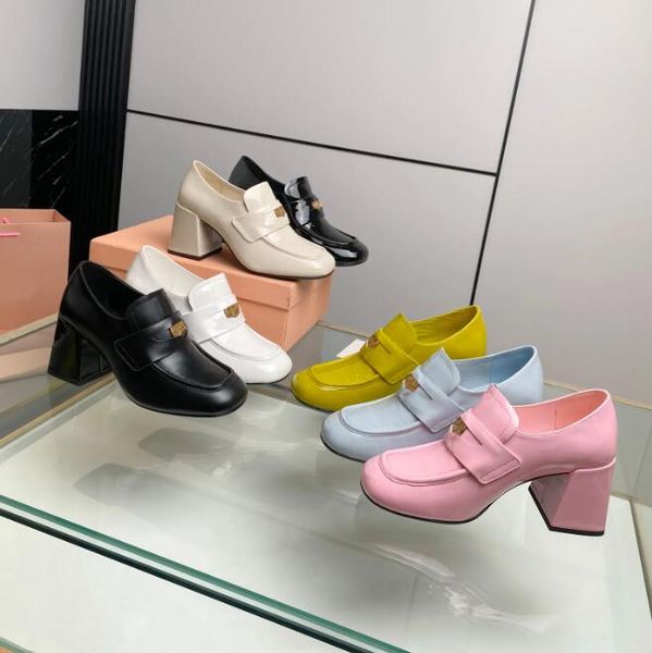 

leather penny loafers women designer loafers moccasin chunky monolith lady classic shoes high heeled oxfords black office dress shoe