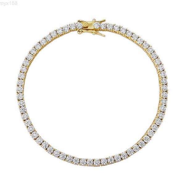

luxury s925 jewelry sparkle wide 4mm moissanite diamond tennis chain bracelet, Silver