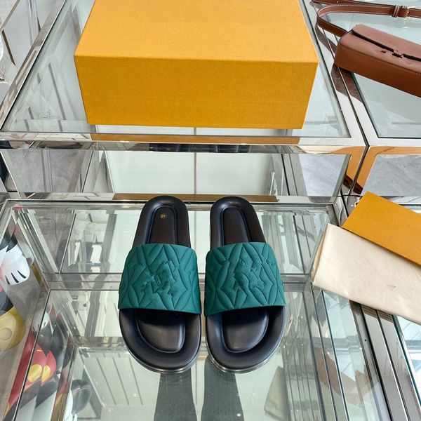 

designers sandals for men women fashion classic floral brocade slides flats leather rubber heatshoes platform flip flops gear beach shoes lo, Black