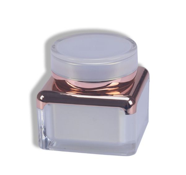

2021 30g 50g pearl white acrylic square shape cream bottle jar 15 30 50 ml lotion serum essence foundation bottle cosmetic packaging