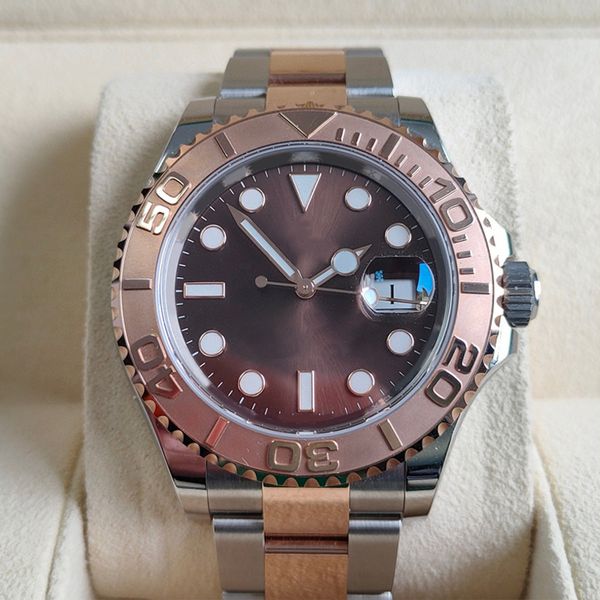 

wristwatches mens watch designer automatic 40mm dial movement wrist watches 904l stainless steel strap luminous waterproof beach swimming wa, Slivery;brown