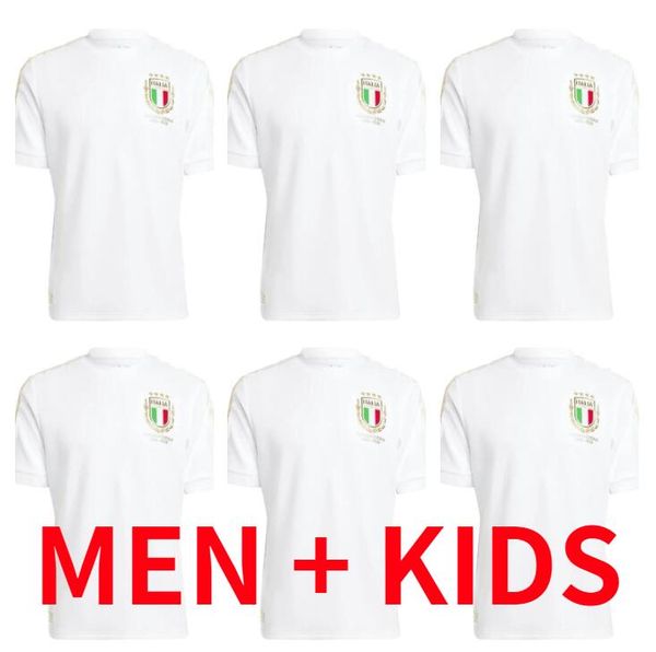 

23/24 italia chiesa soccer jerseys 2023 125-years anniversary home italy raspadori verratti barella shirt totti lorenzo politano special mir, Black;yellow