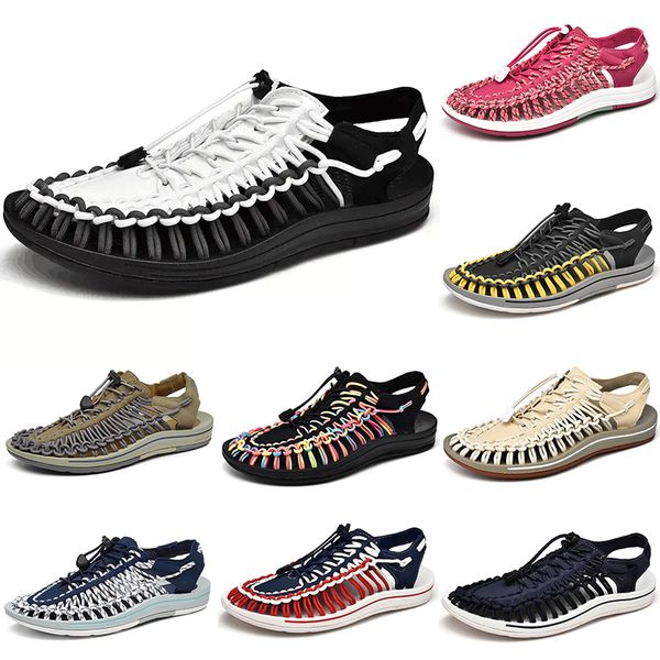 

2023 woven casual shoes men women multi-colored blue beige pink brown yellow black red mens trainers outdoor sports sneakers color9