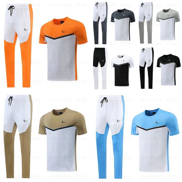 

mens tracksuits tech designer suit short sleeve trousers suit n print sportswear casual fashion quick dry suit 7 colors 002, Gray