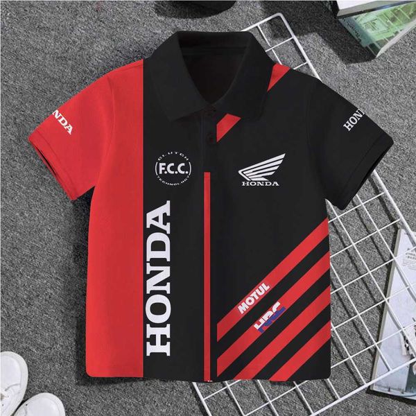

men's polos f1 children's polo high-quality sports short sleeved t-shirt breathable honda motorcycle novelty in 2023, White;black