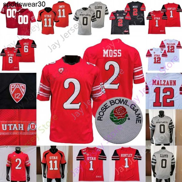

rose bowl utah utes football jersey ncaa college cameron rising tavion thomas brant kuithe dalton kincaid cole bishop fillinger zack moss al, Black;red