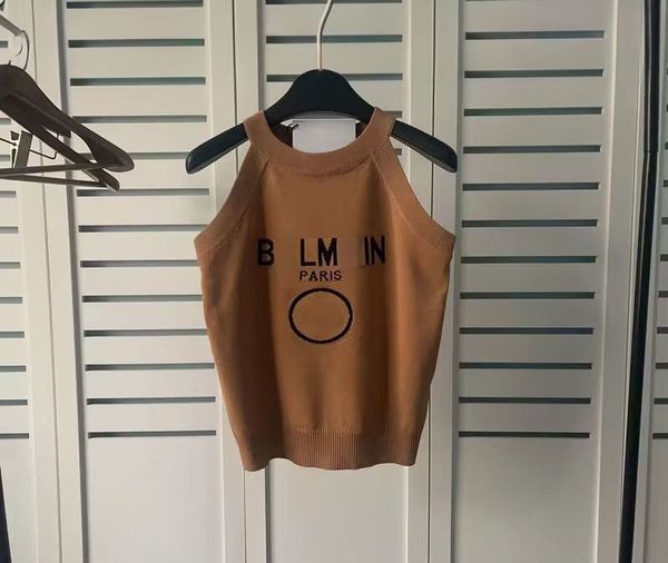 

womens off shoulder knit designer tanks fashion summer knitting letter jumper tees women button tshirts world luxury woman clothes, White