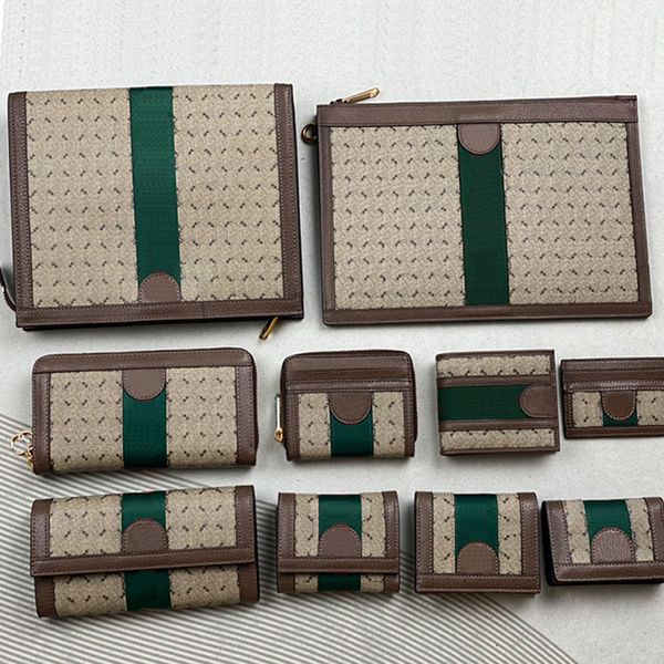 

clutch bag wallet ophidia series wallets purse women men handbag classic letter striped patchwork genuine leather hand bags card holder coin, Red;black