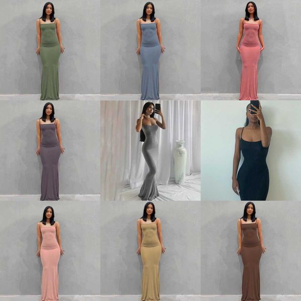 

women's 2022 kardashian skims dress casual slim home dress, Black;gray