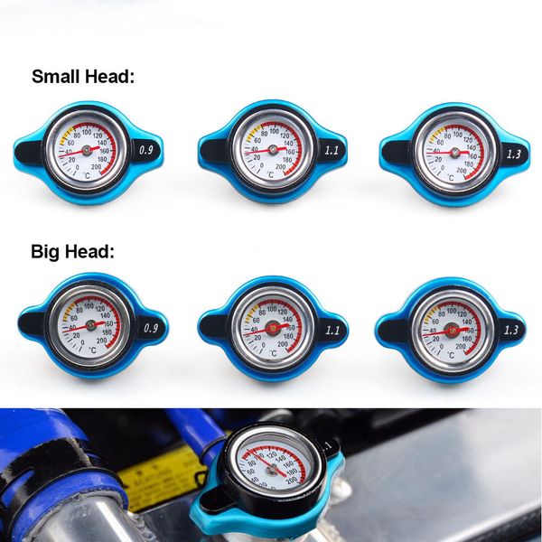 

small and big head thermost radiator cap tank cover water temp gauge 0.9bar/ 1.1bar / 1.3 bar/1.8 bar