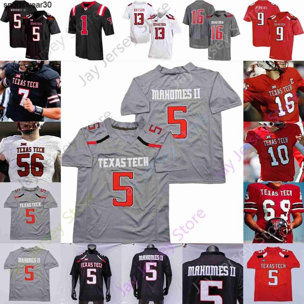 

texas tech ttu patrick football jersey college patrick mahomes ii donovan smith tahj brooks jerand bradley fouonji blidi wilson pearson jr., Black;red