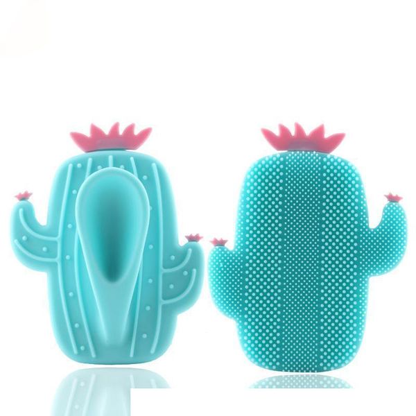 

cactus silicone beauty massage washing pad facial exfoliating blackhead cute face brush tool soft deep cleaning skin