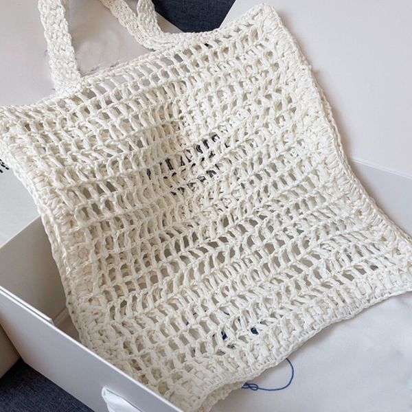 

designer raffia shoulder bedding bag tote women beach bags luxury handbags mesh breathing woven shopping summer straw microfiber embroidered
