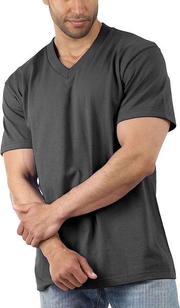 

men's t-shirt with v-neck, short sleeve tee, casual comfort sports shirt, White;black