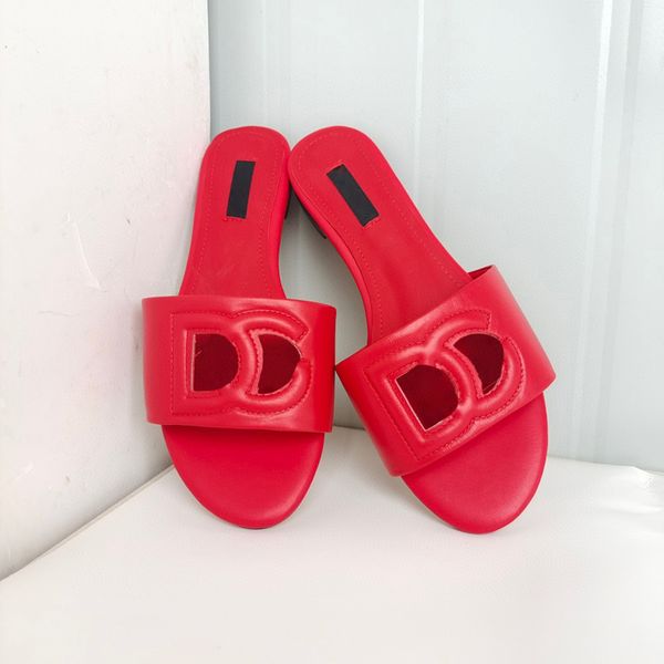 

9 color womens summer slipper d slides ladies slippers brand designer sandals flat heel fashion versatile leather casual comfort flip flop 3, Black