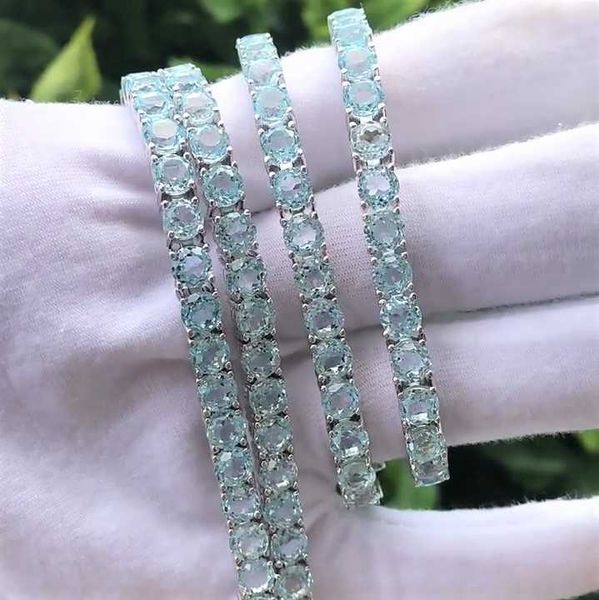 

fantasy jewelry 5mm sky blue moissanite 925 sterling silver real tennis bracelet