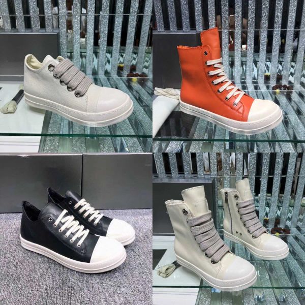 

rick owns shoes boot woman canvas boots spring breathable women booties black white ankle boots for women shoes with box 34-44 famous design