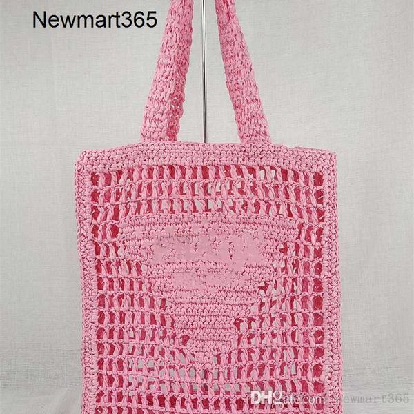 

designer beach bags shopping bags new large capacity rope shoulder bag hollow letter bag holiday women's woven bag
