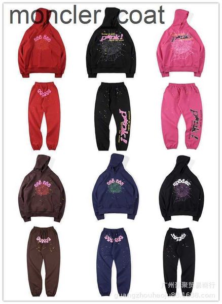 

mens hoodies sweatshirts digital foam print sp5der 555555 hoodie men women 1 young thug spider hooded cobweb sweatb2cc, Black