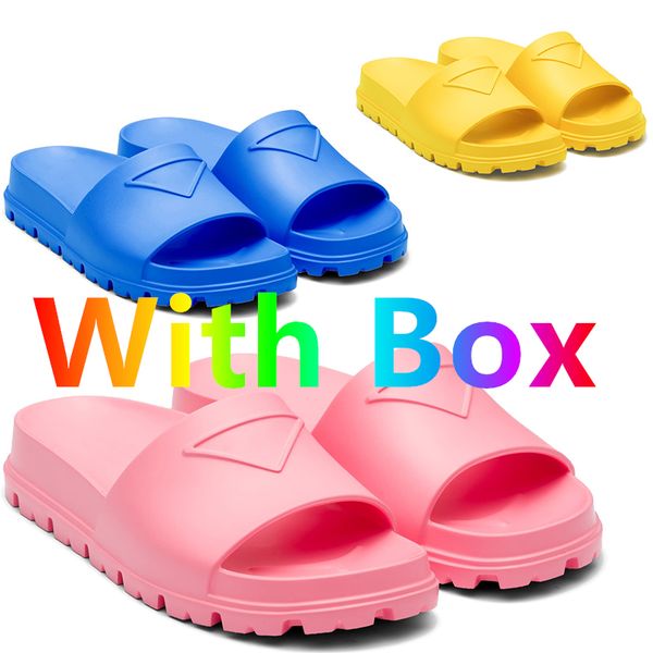 

with box luxury designer fashion slippers leather summer h sandals oran sandal beach slippers flat flip flops beach platform comfortable bla, Black