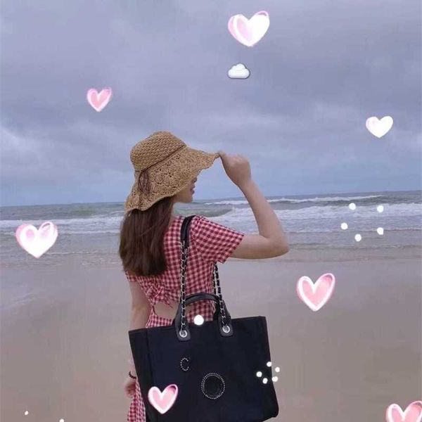 

brand designer bags channel bag beach bag handbag large capacity shopping bags shoulder bag tote bag women's new texture totebag multif