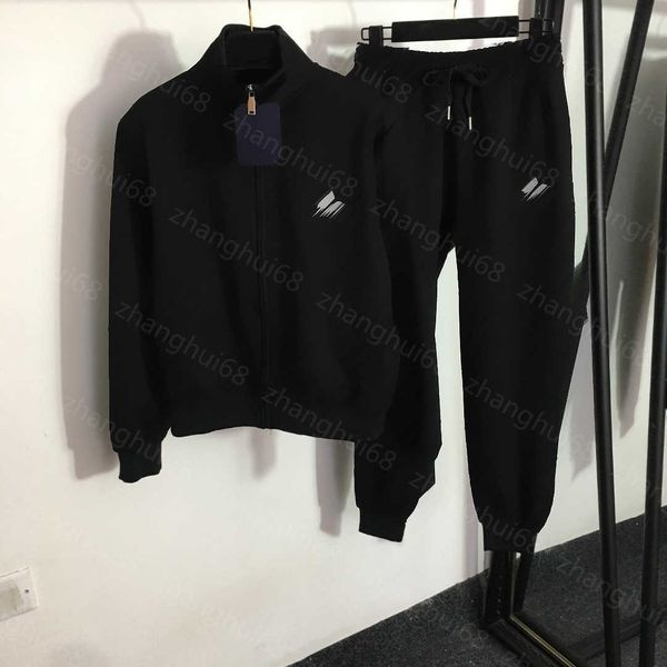 

23ss casual suit women pants sets womens designer clothing presbyard logo embossed standing collar long sleeve zipper coat elastic waist pan, White
