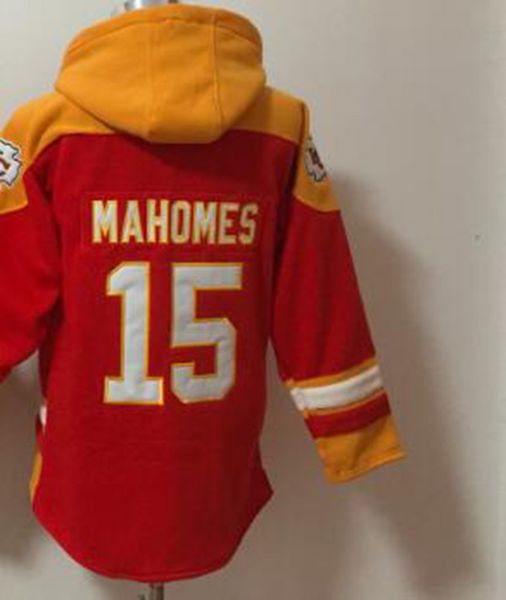 

kansas city #15 patrick mahomes fans hoodie american football pullover, Black