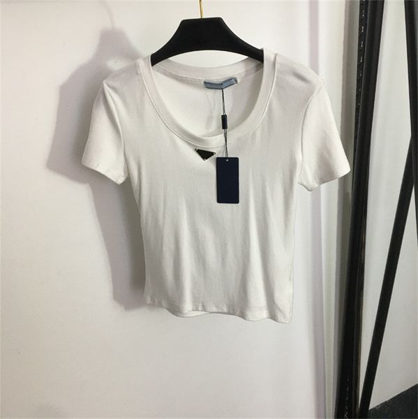 

women's t-shirt short sleeve tight casual match slim girl women with crew neck & tees, White