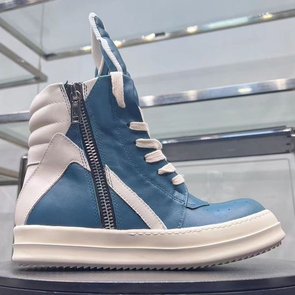

men blue ankle boots big size sneaker man genuine leather hiking boots p20d50, Black