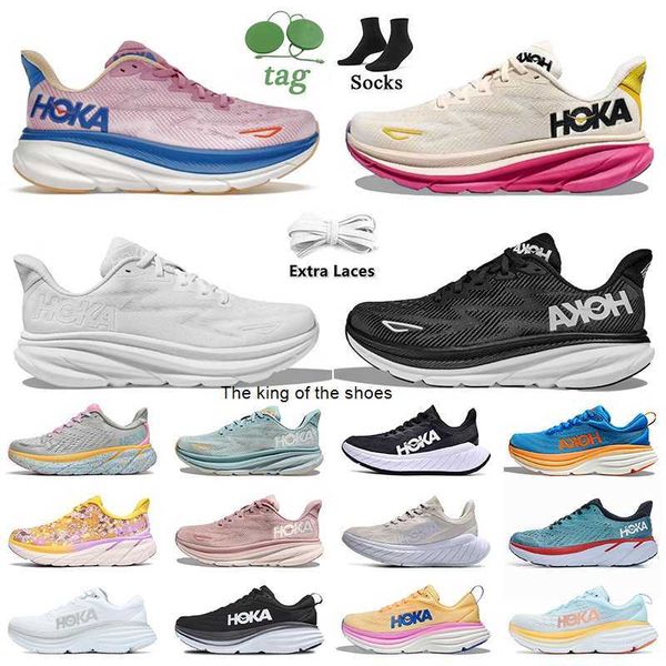 

hoka clifton 9 8 running shoes women men triple black white hokas bondi 8 cyclamen sweet lilac summer song people sports sneakers size 36-45