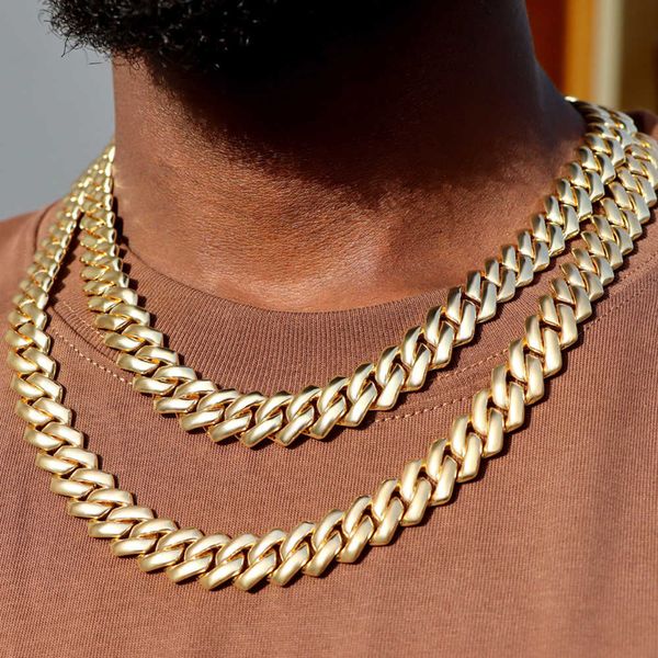 

strands classic 14mm curb cuban chain men's necklace gold silver color rhombus link hiphop bracelet fashion jewelry 230613, Black
