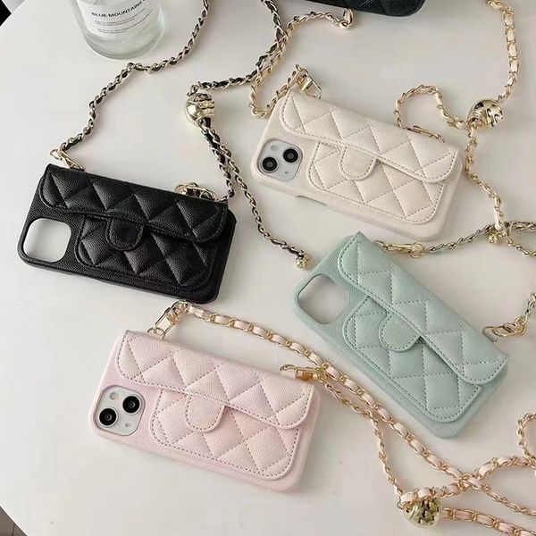 

chains crossbody bags phone cases card holders pockets for women apple iphone 11 12 13 14 pro max designer luxury cross body caviar leather