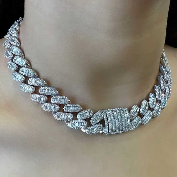 

strands square buckle zirconia cuban necklace for women luxury full cz iced out hip hop necklaces bling party jewelry gift 230613, Black