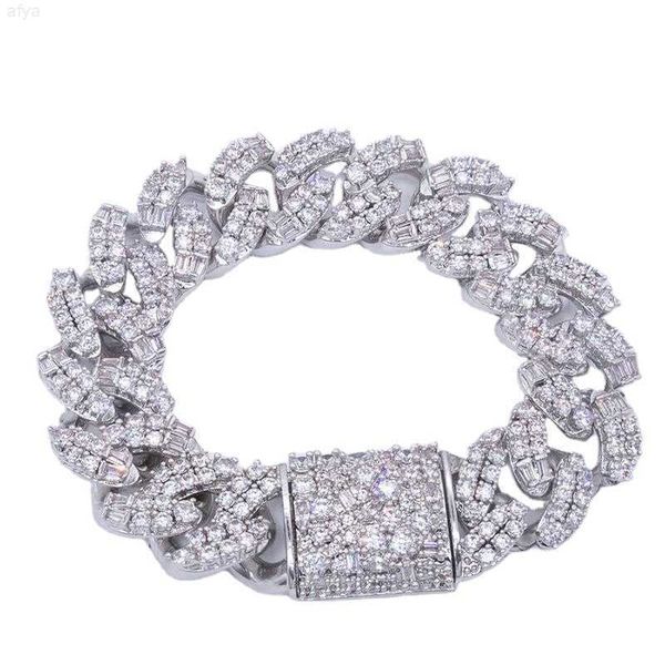 

hip hop cuban link chains vvs moissanite 925 vgems sterling silber 24mm iced out from vietnam manufacturer, Silver