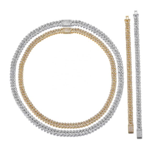 

moissanite 14k gold cuban chain cubanbracelets fashion 925 silver jewelry