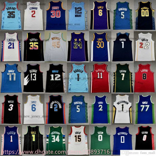 

77 luka doncic jersey new basketball james harden williamson anthony edwards 00 bennedict mathurin clarkson lamelo lonzo ball cade cunningha, Black;red