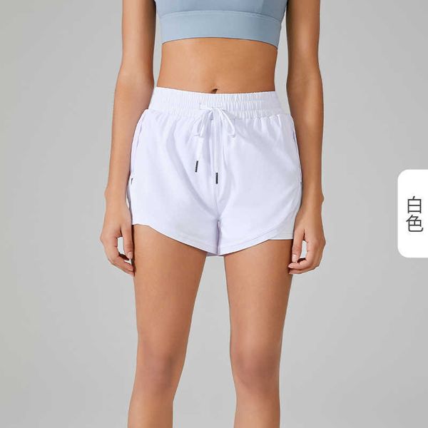 

designer lulus lemon women shorts lulu's same summer high waist drawstring sports women's slim fitness pants running light proof y, White;black