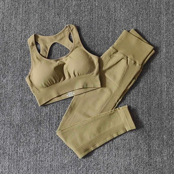 

women's tracksuits seamless sportswear sport suit fitness yoga sets high waist gym leggings sports bra clothing workout bra+leggings, Gray